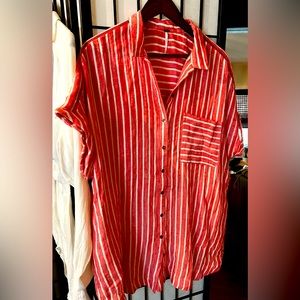 Free People Cotton/Linen Button